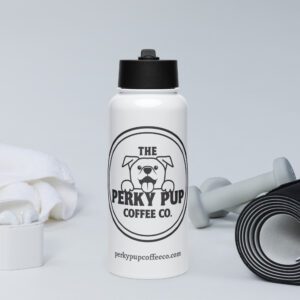 Perky Pup Stainless steel water bottle with a straw lid