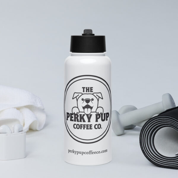 Perky Pup Stainless steel water bottle with a straw lid